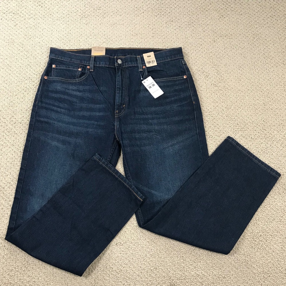 Levis 505 Regular Fit Dark Wash Indigo Denim Jeans 38x30 005052809‎ Mens